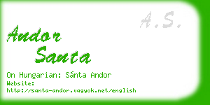 andor santa business card
